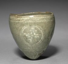 Cup with Inlaid Chrysanthemum Design, 1200s-1300s. Creator: Unknown
