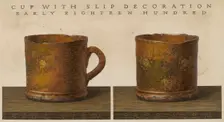 Cup with Slip Decoration, c. 1937. Creator: John Matulis