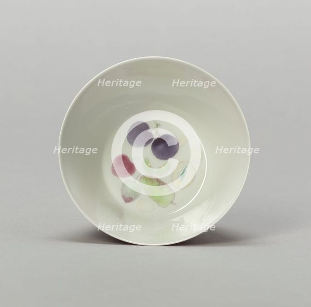 Cup with Stylized Fruit: Plums, Cherries, Melon, and Seeds, Qing dynasty, Kangxi reign (1662-1722). Creator: Unknown.