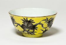 Cup with Peaches, Qing dynasty (1644-1911), Guangxu period (1875-1908), c. 1894. Creator: Unknown