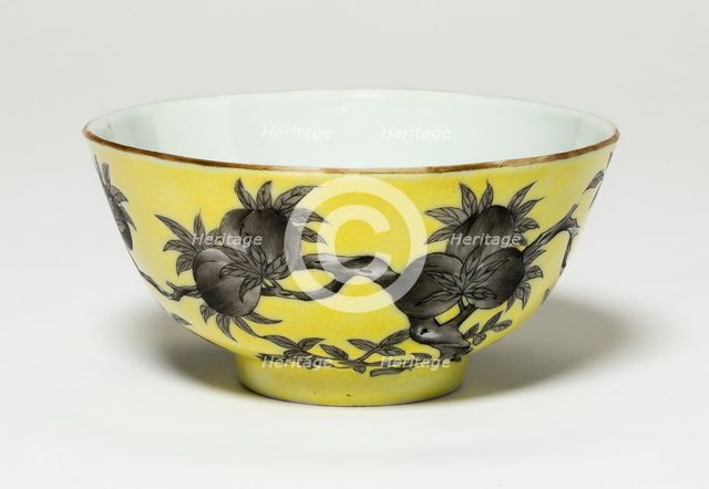Cup with Peaches, Qing dynasty (1644-1911), Guangxu period (1875-1908), c. 1894. Creator: Unknown.