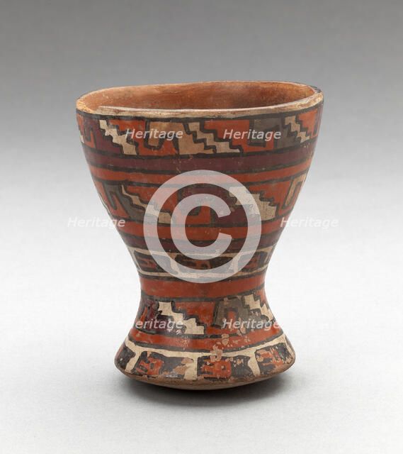 Cup with Rows of Geometric, Textile-like Patterns, 180 B.C./A.D. 500. Creator: Unknown.