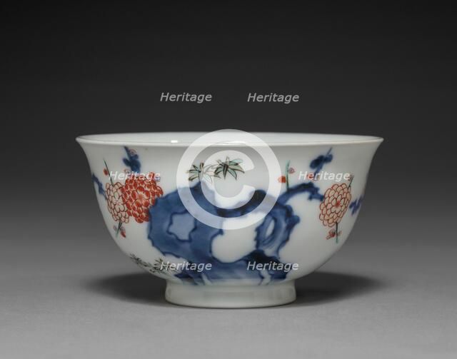 Cup with Rock and Prunus Decoration: Kakiemon Type, 18th century. Creator: Unknown.