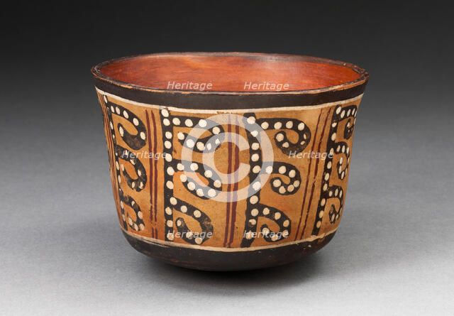 Cup with Repeated Spotted, Curved Line Motif, 180 B.C./A.D. 500. Creator: Unknown.