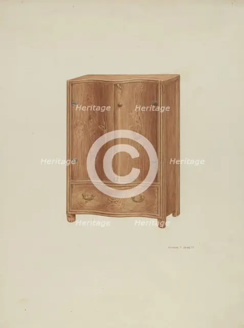 Cupboard, 1938. Creator: Edward Jewett.