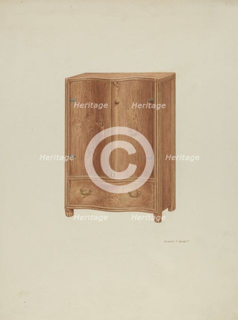 Cupboard, 1938. Creator: Edward Jewett.