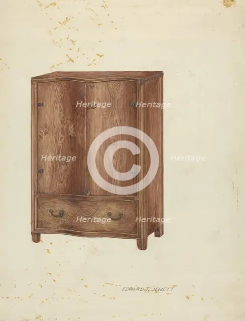 Cupboard, c. 1953. Creator: Edward Jewett.