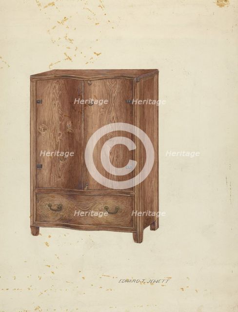 Cupboard, c. 1953. Creator: Edward Jewett.