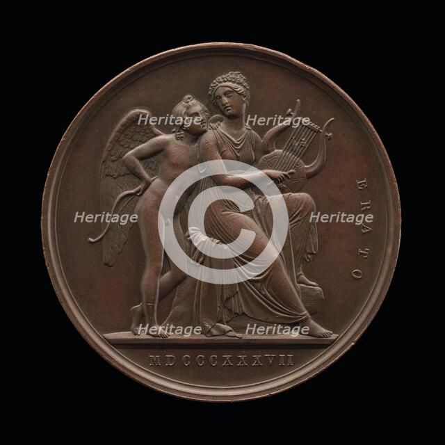 Cupid and Erato [reverse], 1837. Creator: Karl Friedrich Voigt.