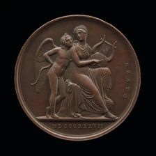 Cupid and Erato [reverse], 1837. Creator: Karl Friedrich Voigt