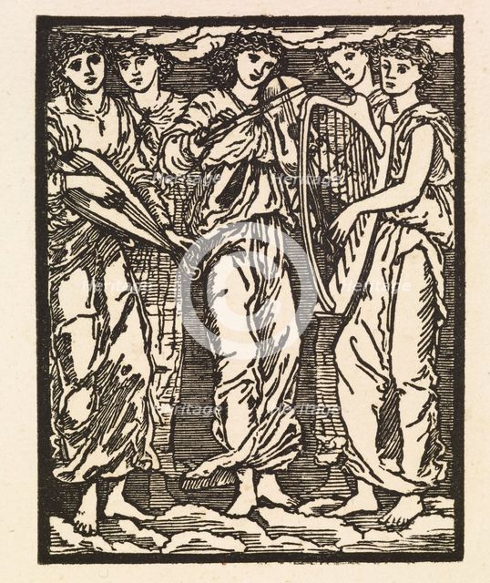 Cupid and Psyche - The Choir of unseen Folk singing to Psyche, 1880. Creator: Sir Edward Coley Burne-Jones.