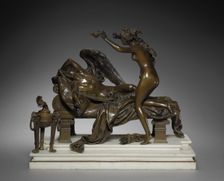 Cupid and Psyche, c. 1870. Creator: Albert-Ernest Carrier-Belleuse (French, 1824-1887)