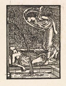 Cupid and Psyche - Cupid finding Psyche asleep in the Garden, 1880. Creator: Sir Edward Coley Burne-Jones