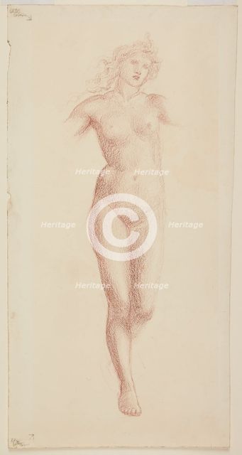Cupid and Psyche - Female Nude - Study for Psyche, 1865-66. Creator: Sir Edward Coley Burne-Jones.