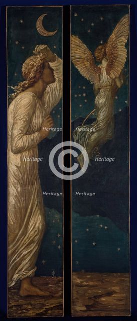 Cupid and Psyche - Palace Green Murals - Cupid Flying away from Psyche, 1881.  Creator: Sir Edward Coley Burne-Jones.