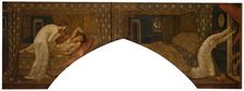 Cupid and Psyche - Palace Green Murals - Psyche holding the Lamp gazes on the Face of..., 1881. Creator: Sir Edward Coley Burne-Jones