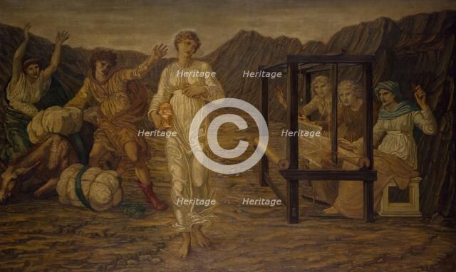 Cupid and Psyche - Palace Green Murals - Psyche set by Venus the Task, 1881. Creator: Walter Crane.