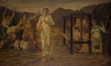 Cupid and Psyche - Palace Green Murals - Psyche set by Venus the Task, 1881. Creator: Walter Crane
