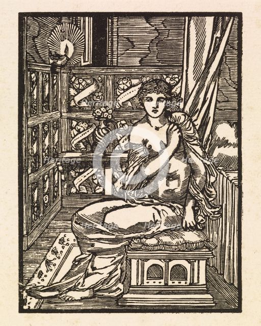 Cupid and Psyche - Psyche disrobing, 1880. Creator: Unknown.