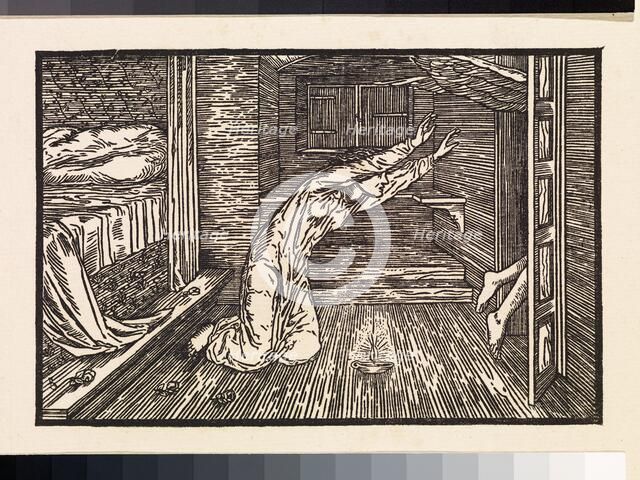 Cupid and Psyche - Psyche is abandoned by Cupid, 1880. Creator: Elizabeth Burden.