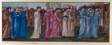 Cupid and Psyche - Study for the Palace Green Mural - The King and Mourners, 1872. Creator: Sir Edward Coley Burne-Jones