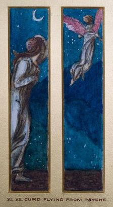 Cupid and Psyche - Study for the Palace Green Mural - Psyche gazes in despair at Cupid..., 1872. Creator: Sir Edward Coley Burne-Jones