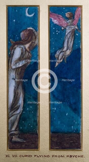 Cupid and Psyche - Study for the Palace Green Mural - Psyche gazes in despair at Cupid..., 1872. Creator: Sir Edward Coley Burne-Jones.