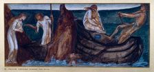 Cupid and Psyche - Study for the Palace Green Mural - Psyche giving the Coin to the Ferry..., 1872. Creator: Sir Edward Coley Burne-Jones
