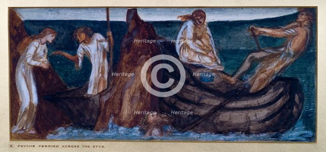 Cupid and Psyche - Study for the Palace Green Mural - Psyche giving the Coin to the Ferry..., 1872. Creator: Sir Edward Coley Burne-Jones.