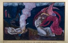 Cupid and Psyche - Study for the Palace Green Mural - Psyche receiving the Casket from..., 1872. Creator: Sir Edward Coley Burne-Jones