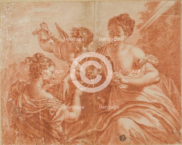 Cupid and Two Women Lighting a Torch, n.d. Creator: Unknown.
