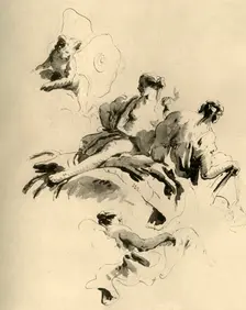 Cupid and Three Women mid 18th century, (1928). Artist: Giovanni Battista Tiepolo
