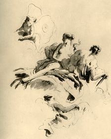 Cupid and Three Women mid 18th century, (1928). Artist: Giovanni Battista Tiepolo