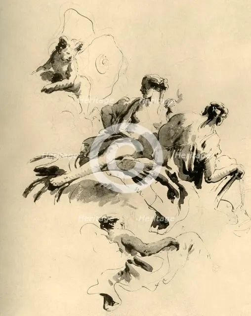 'Cupid and Three Women', mid 18th century, (1928). Artist: Giovanni Battista Tiepolo.