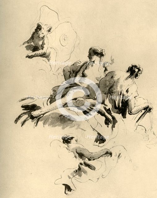 'Cupid and Three Women', mid 18th century, (1928). Artist: Giovanni Battista Tiepolo.