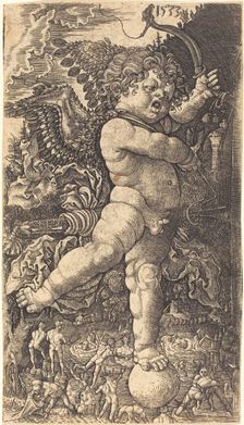 Cupid Balancing on a Globe, 1533. Creator: Master H.L.