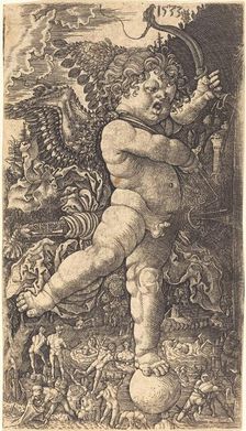 Cupid Balancing on a Globe, 1533. Creator: Master H.L.