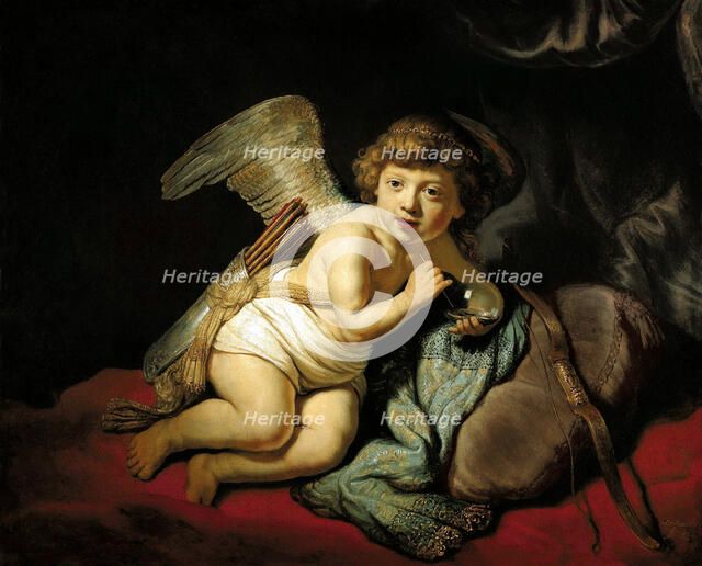 Cupid Blowing a Soap Bubble, 1634. Creator: Rembrandt van Rhijn (1606-1669).