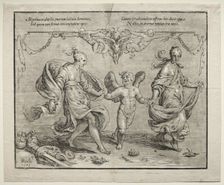 Cupid dancing with two allegorical women, 1612. Creator: Paulus Moreelse (Dutch, 1571-1638)