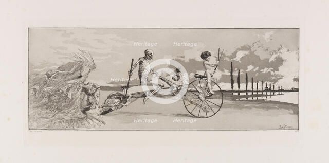 Cupid, Death and the Beyond (Amor, Tod und Jenseits) (plate XII) from Intermezzos..., 1881. Creator: Klinger, Max (1857-1920).