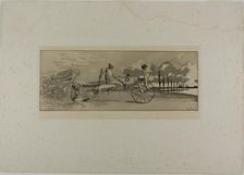 Cupid, Death, and the Next World, plate twelve from Intermezzos, 1881. Creator: Max Klinger