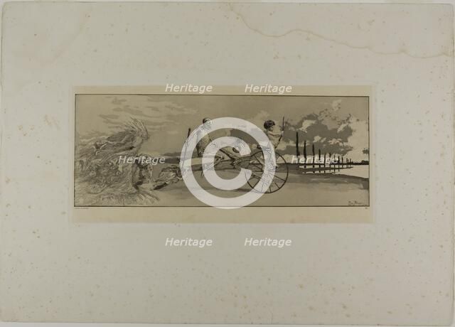 Cupid, Death, and the Next World, plate twelve from Intermezzos, 1881. Creator: Max Klinger.