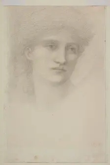 Cupid delivering Psyche - Study of Maria Zambaco for head of Psyche, 1867. Creator: Sir Edward Coley Burne-Jones