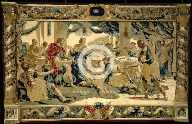 Cupid disguised as Aeneas's son, presents gifts to Dido, 1679. Creator: Giovanni Francesco Romanelli (Italian, 1610-1662); Michael Wauters (Flemish, 1679).