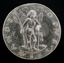 Cupid Holding a Palm-branch and Balance [reverse], probably 1463/1477. Creator: Sperandio Savelli