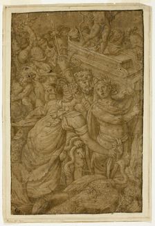 Cupid in Triumphal Chariot, Accompanied by Gods and Goddesses, n.d. Creator: Unknown