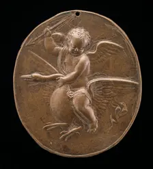 Cupid on a Flying Swan, late 16th century. Creator: Unknown