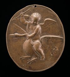 Cupid on a Flying Swan, late 16th century. Creator: Unknown