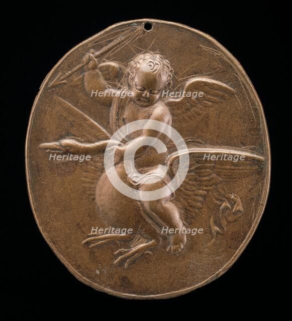 Cupid on a Flying Swan, late 16th century. Creator: Unknown.