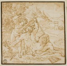 Cupid Overcoming Pan, n.d. Creator: Orazio Samacchini